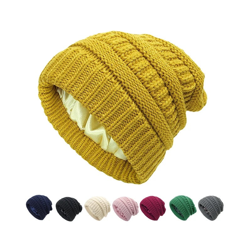 BEANIE HAT w/ SATIN LINED