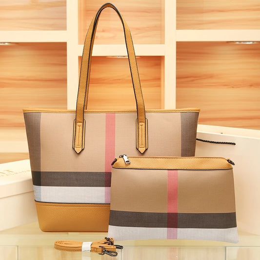 Casual Brown Luxury Handbag w/ pouch